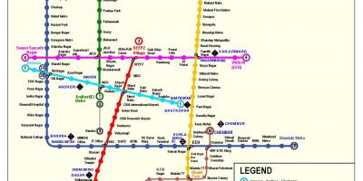 Metro mapa da ruta Mumbai