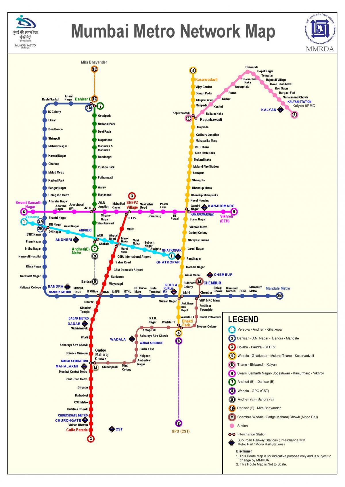 metro mapa da ruta Mumbai