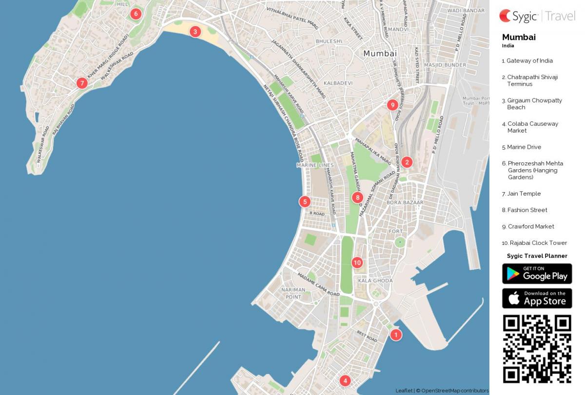 Mumbai atraccións mapa
