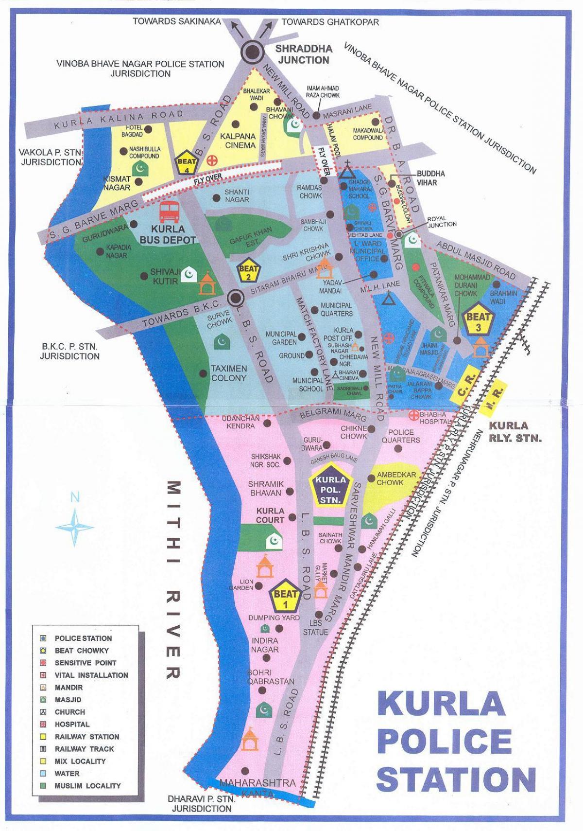 mapa de Mumbai Kurla