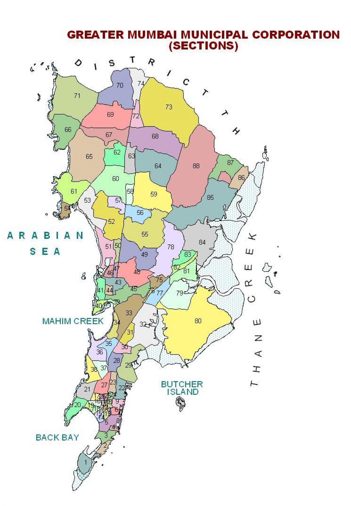 mapa da provincia de Mumbai