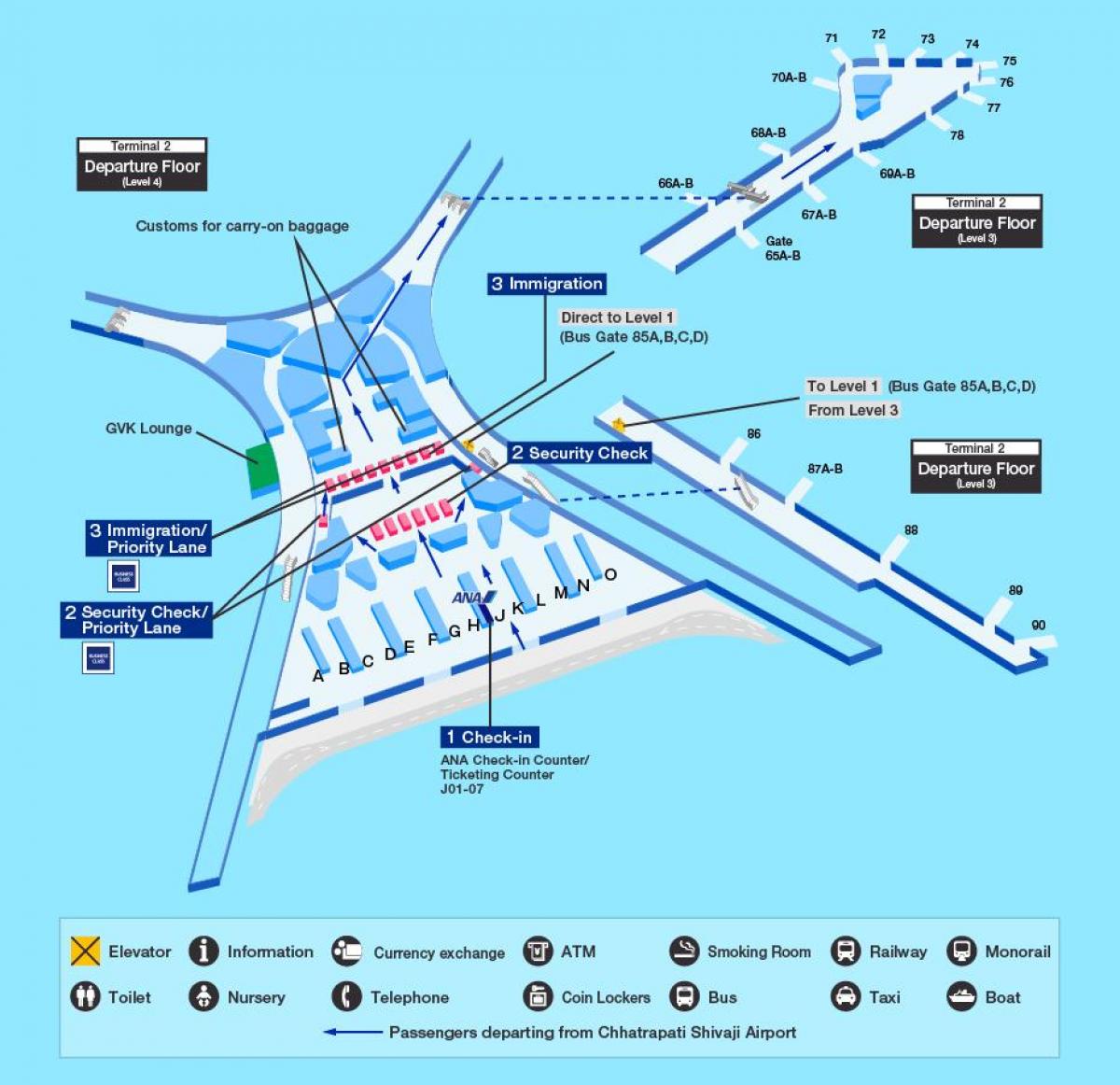 Mumbai aeroporto internacional terminal 2 mapa