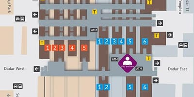 Dadar plataforma da estación mapa